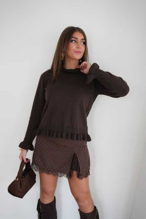 Alternative view of Rowan Ruffle Sweater Brown