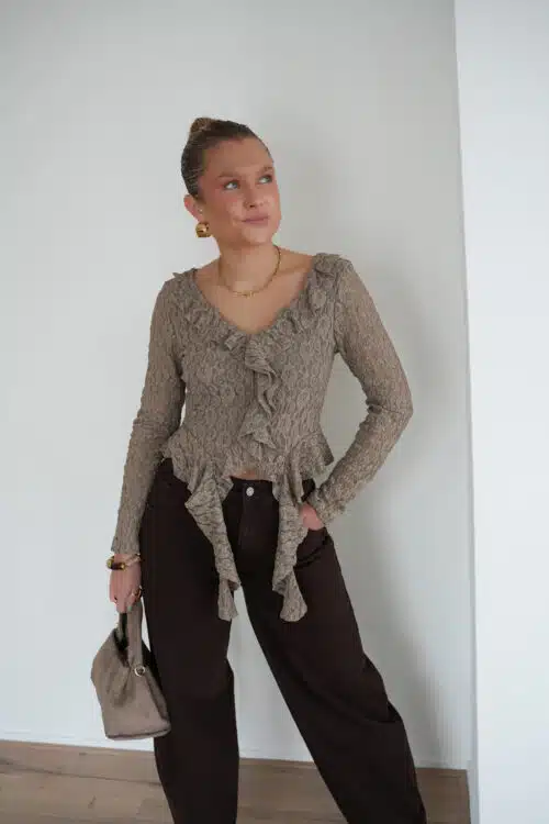 Lora Lace Top Taupe