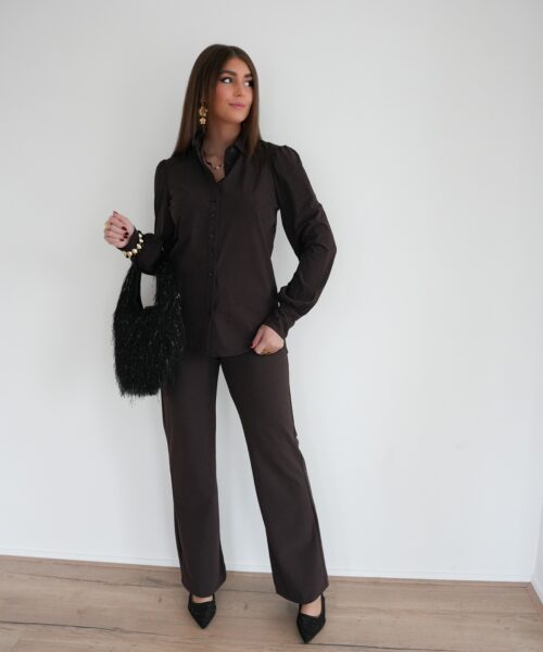 Alternative view of Mi Piace Blouse Puff Sleeves Espresso