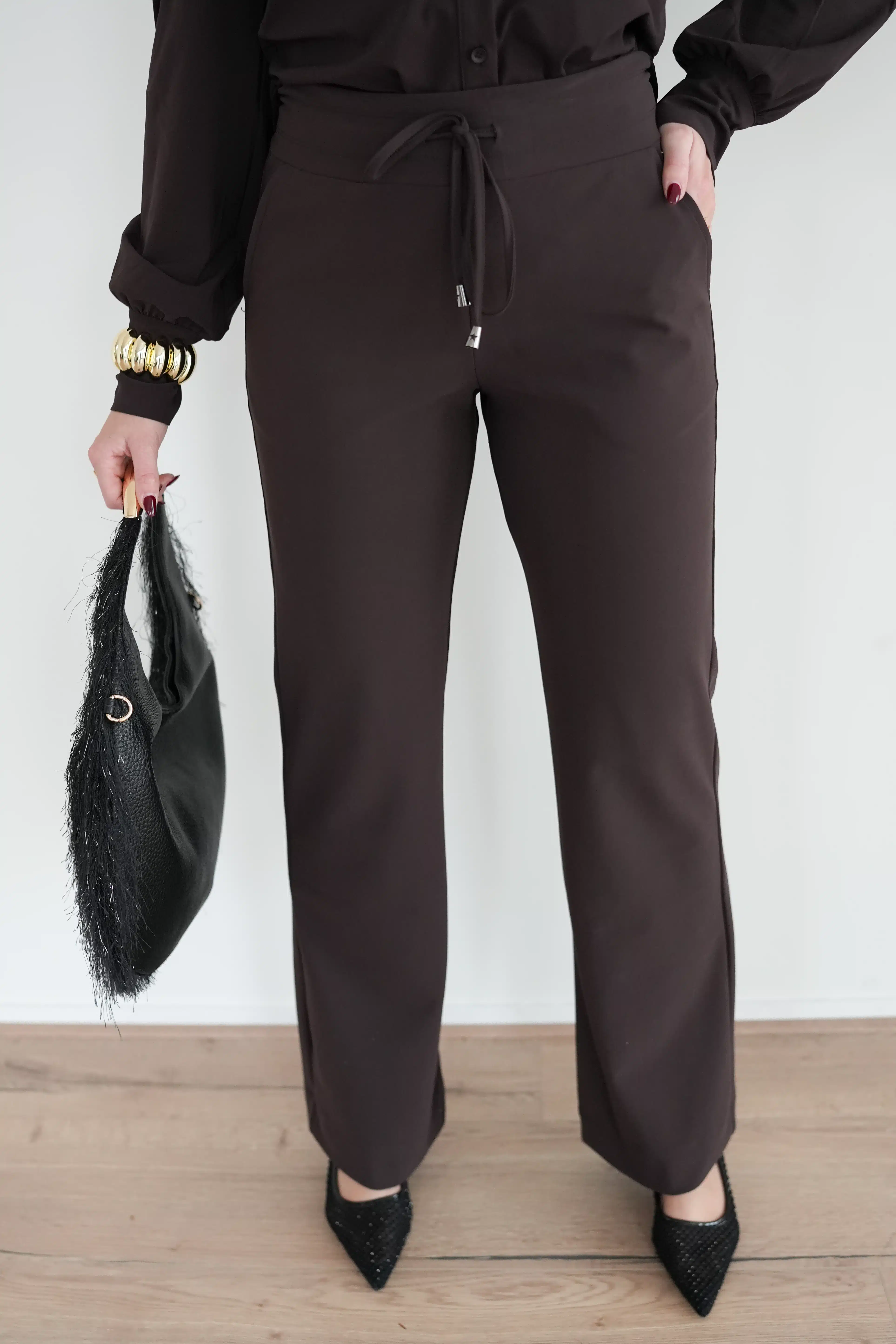 Mi Piace Trouser Straight Bonded Espresso