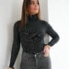 Cece Lurex Sweater Black