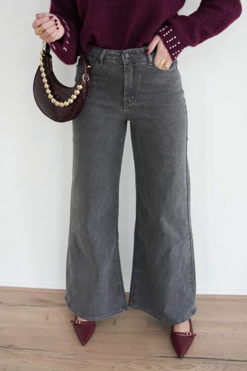 Myera Wide Leg Jeans Grey 9031