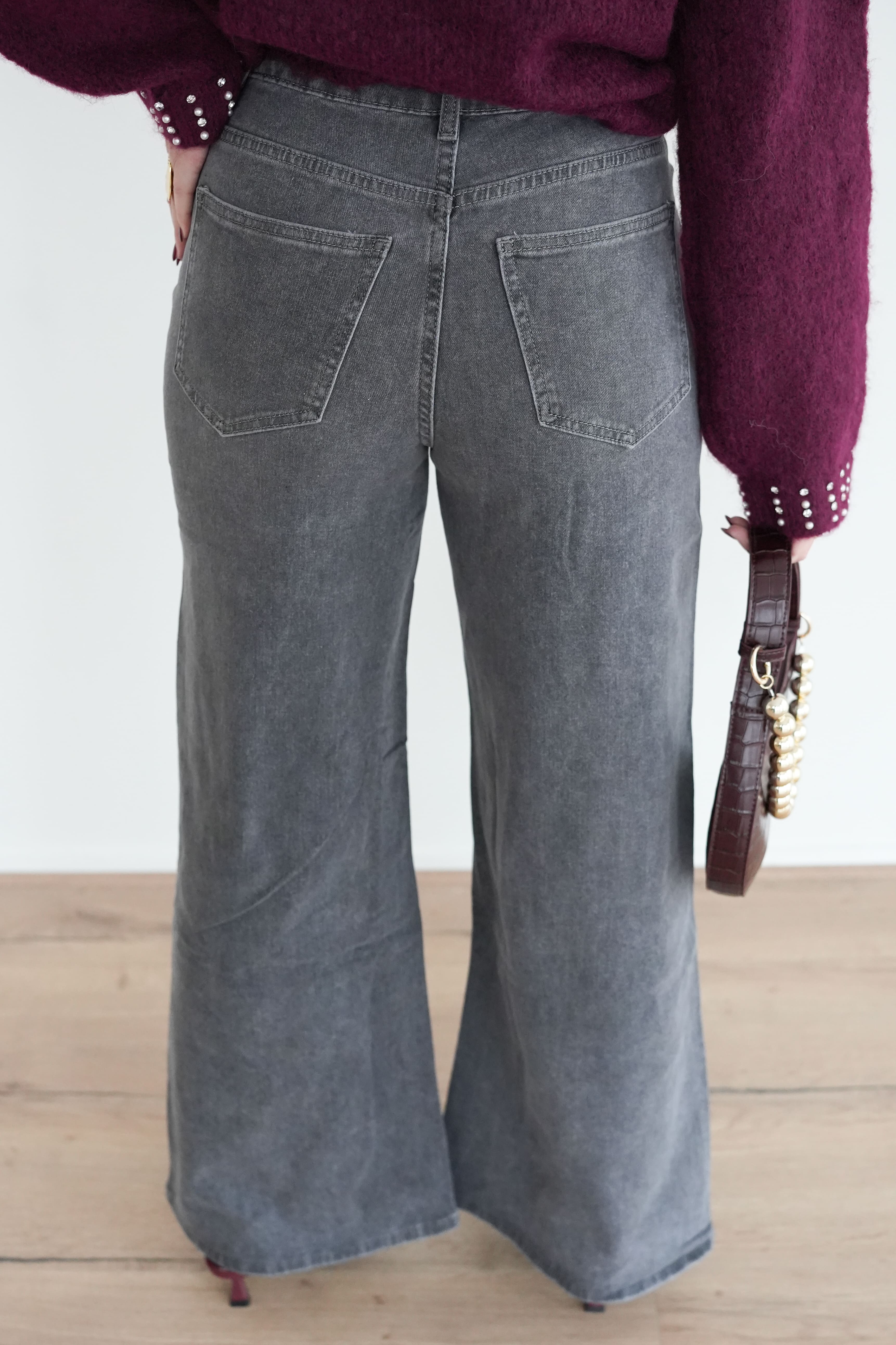 Myera Wide Leg Jeans Grey 9031 - Afbeelding 2