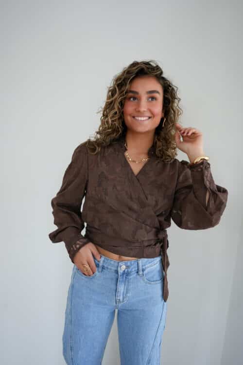 Alternative view of Lilou Brown Blouse |