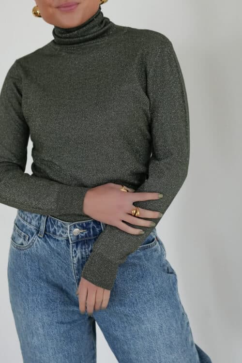 Alternative view of Cece Lurex Sweater Khaki