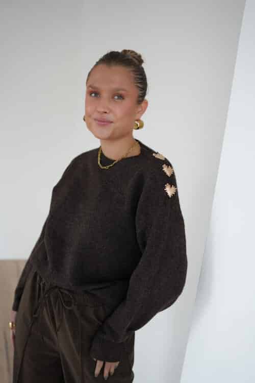 Monica Hearts Sweater Brown*
