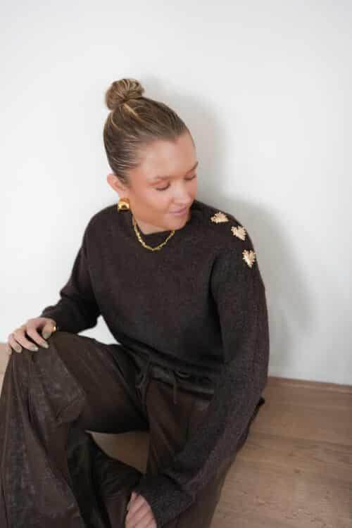 Alternative view of Monica Hearts Sweater Brown*