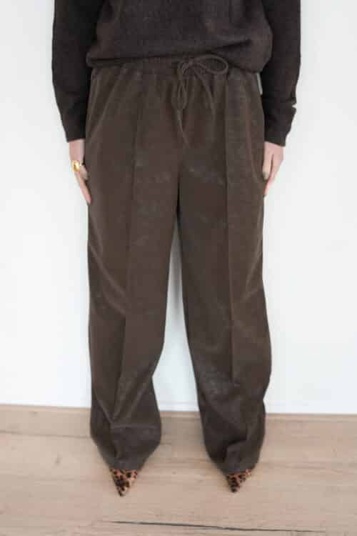 Elina Leatherlook Pants Brown