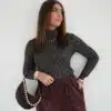 Cece Lurex Sweater Brown