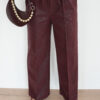Elina Leatherlook Pants Bordeaux