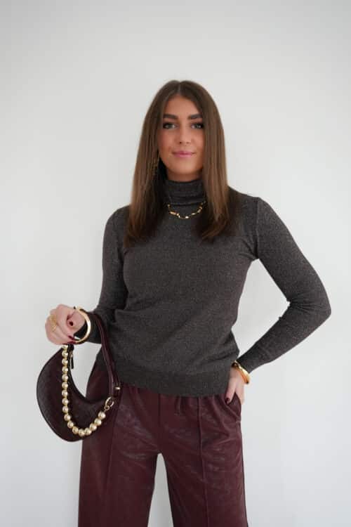 Alternative view of Cece Lurex Sweater Brown