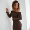 Sophia Lace Dress Brown