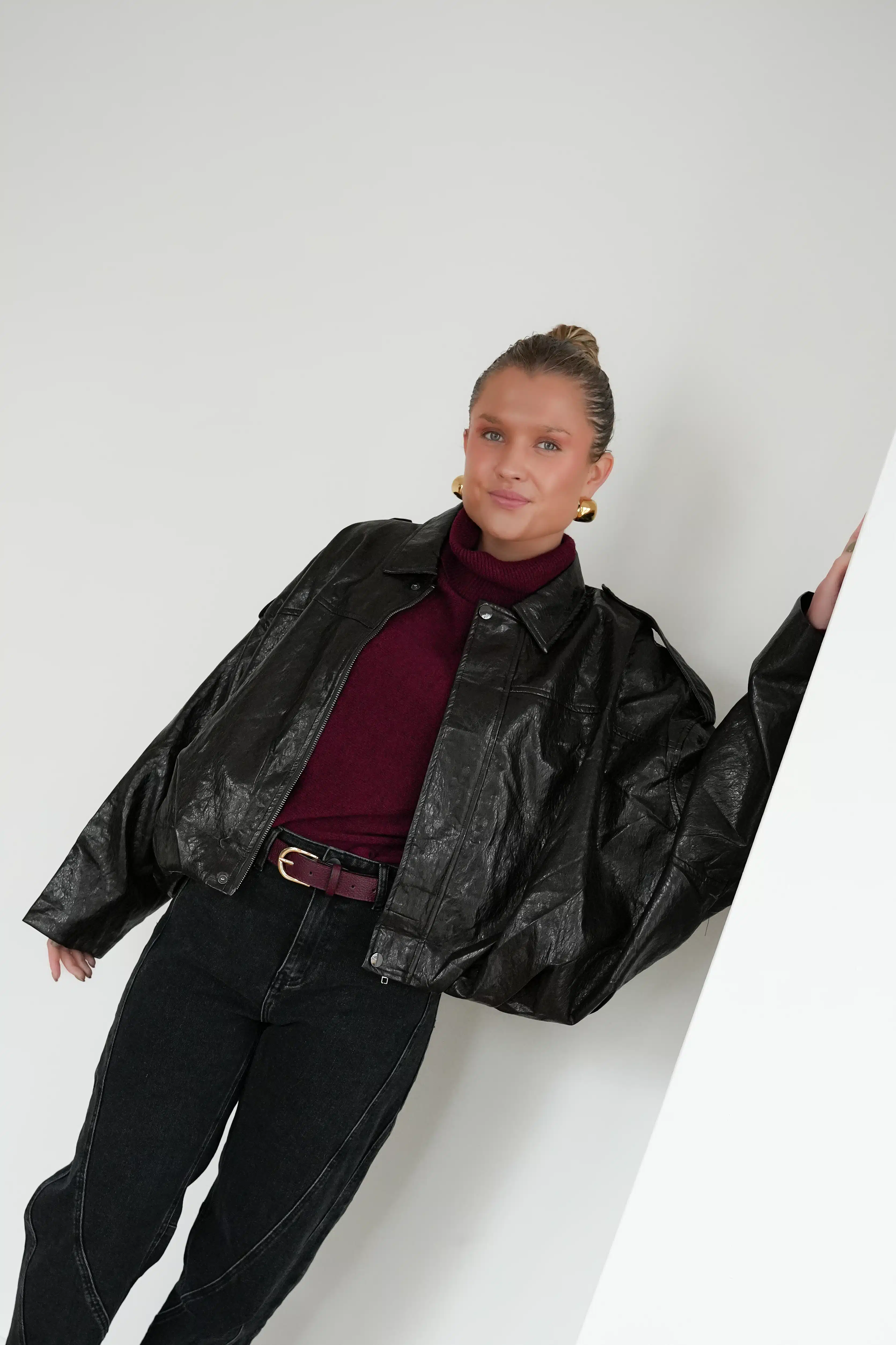 Alice Leatherlook Jacket Dark Brown^