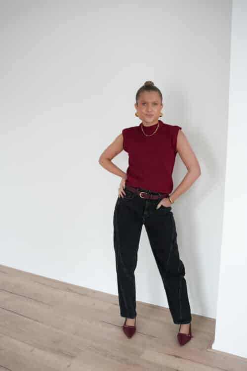 Alternative view of Emy Glitter Top Bordeaux *