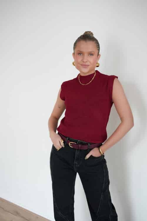 Emy Glitter Top Bordeaux *