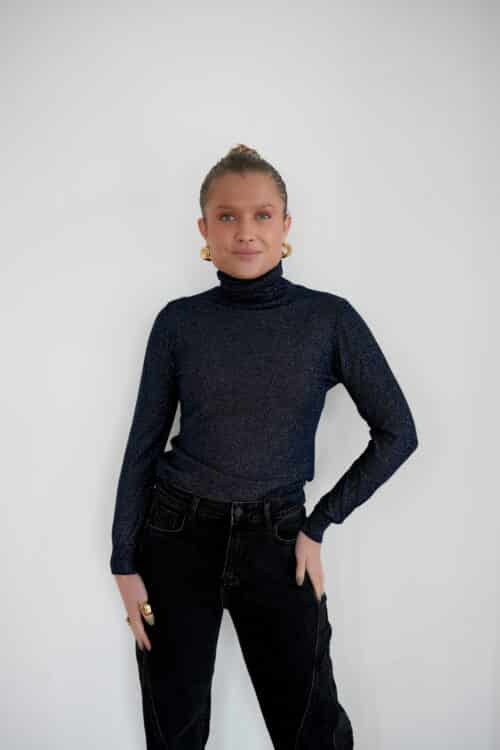 Alternative view of Cece Lurex Sweater Navy