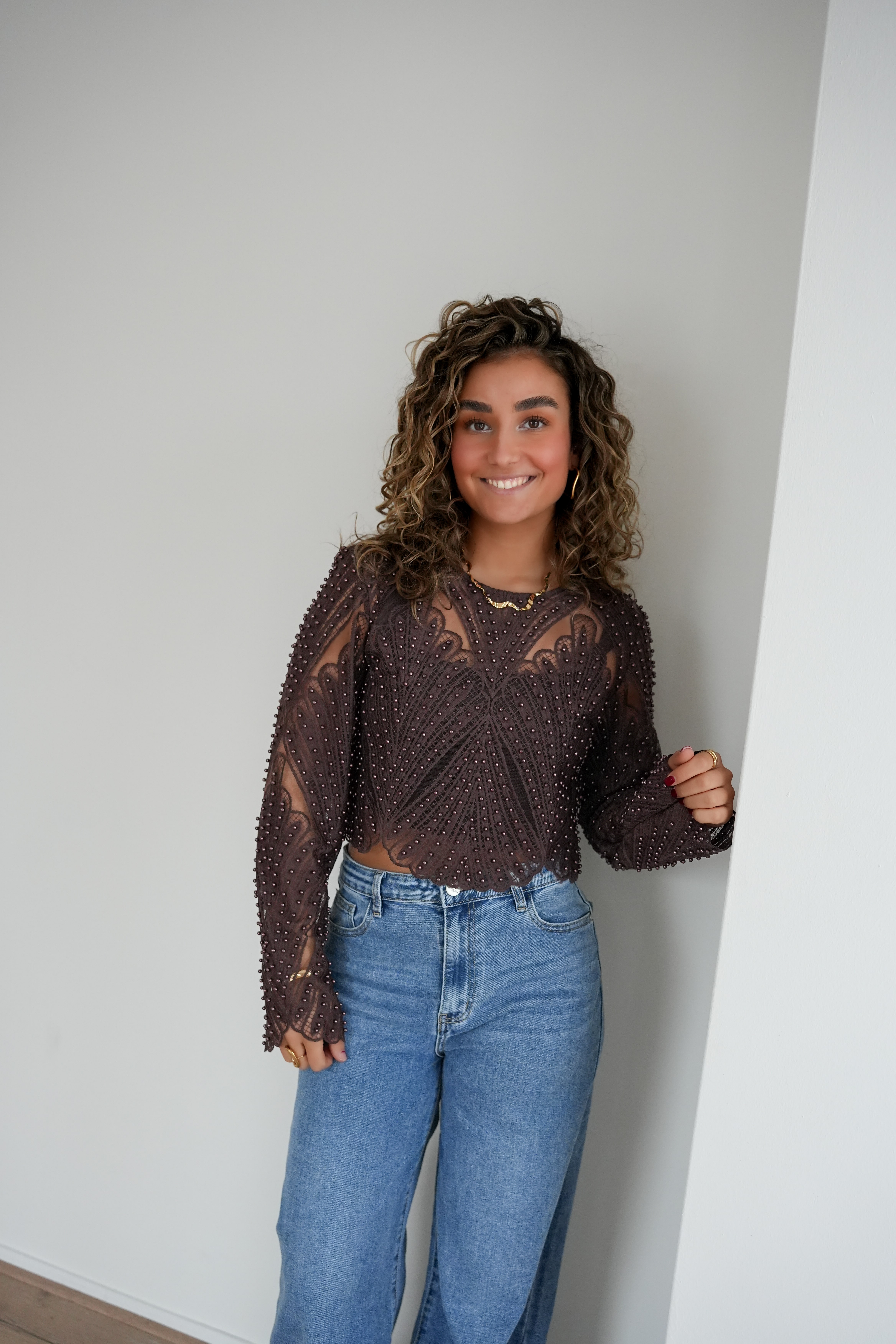 Aisha Blouse Brown* - Afbeelding 4