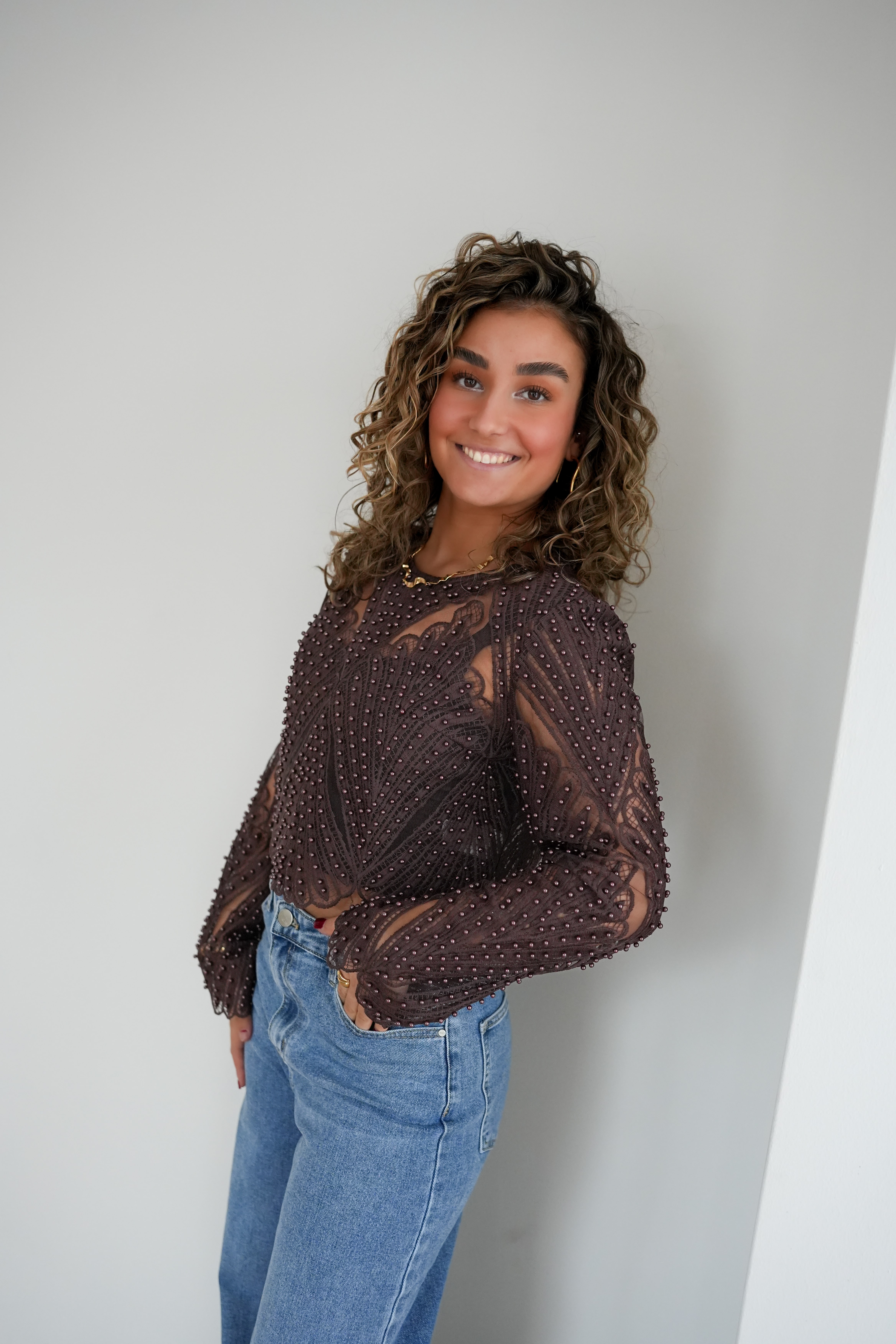 Aisha Blouse Brown* - Afbeelding 6