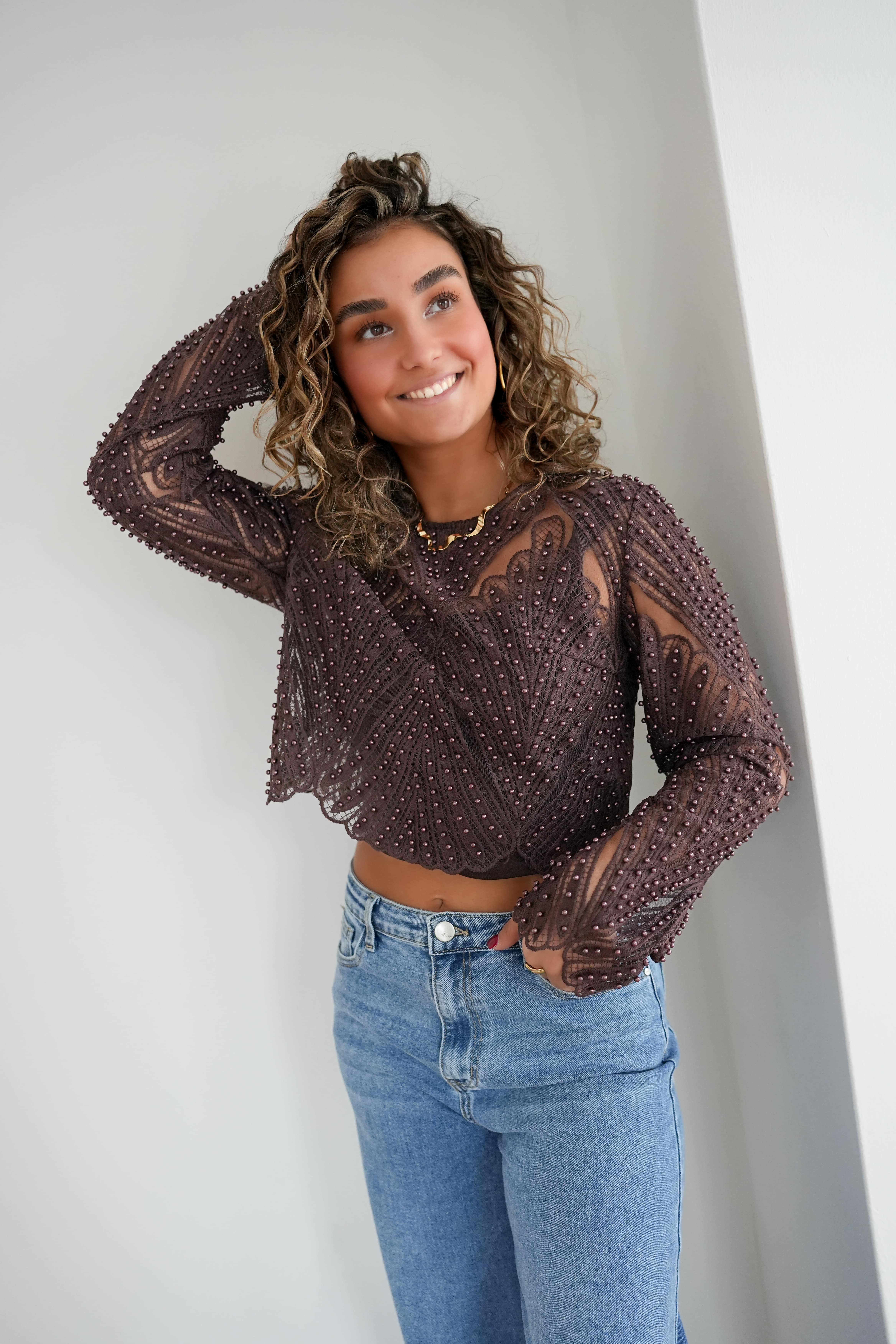 Aisha Blouse Brown* - Afbeelding 2