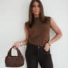 Emy Glitter Top Brown ^