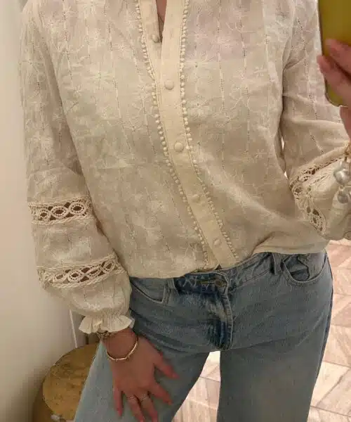 Alternative view of Beate Beige Blouse.