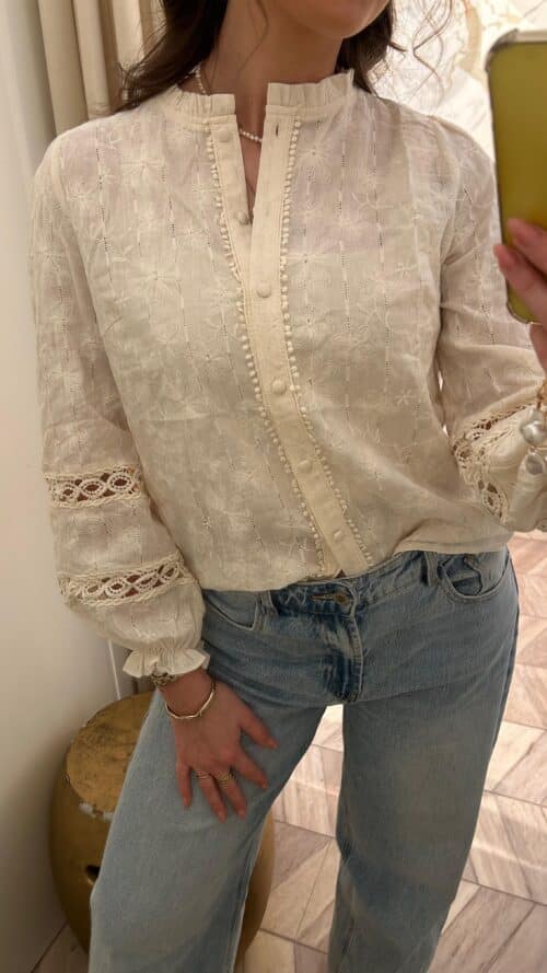 Alternative view of Beate Beige Blouse.