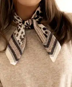 Satin Scarf Leo Beige