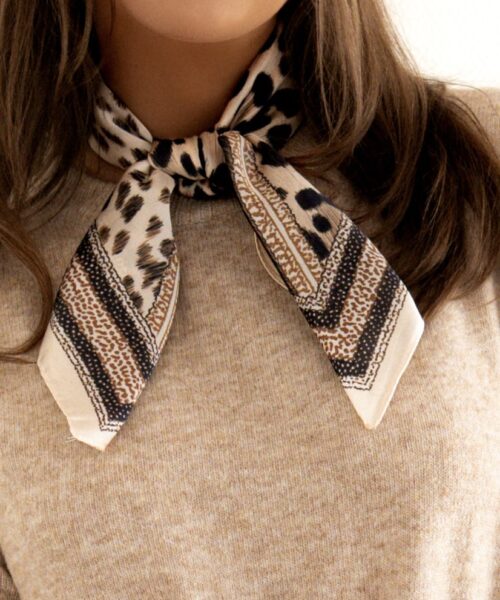 Satin Scarf Leo Beige