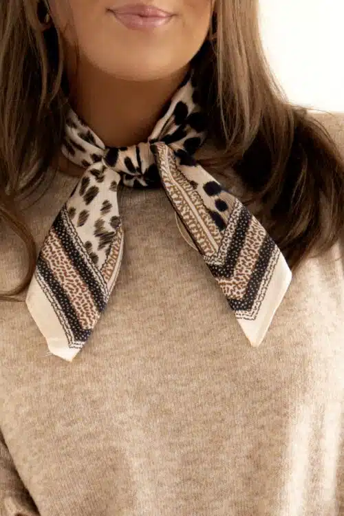 Satin Scarf Leo Beige