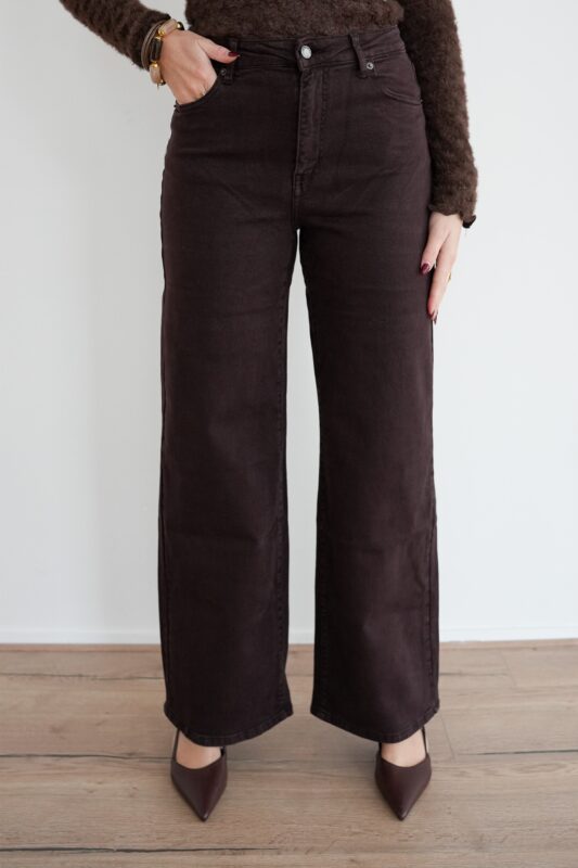 Annick Wide Leg Jeans Brown 3378