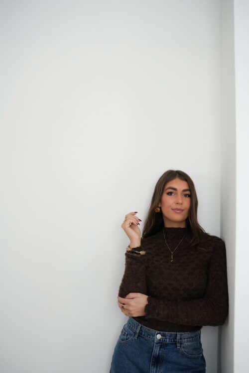 Alternative view of Amber Furry Top Brown ~