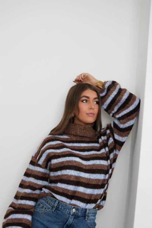 Carmen Striped Sweater Blue Brown *
