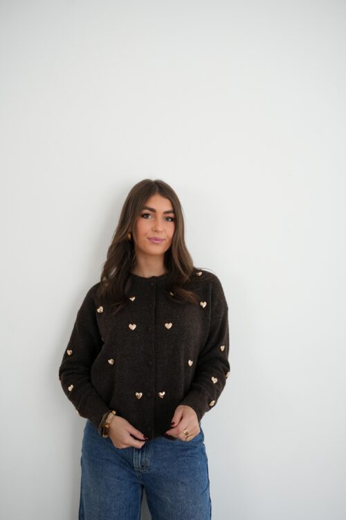 Alternative view of Ellen Hearts Cardigan Brown *