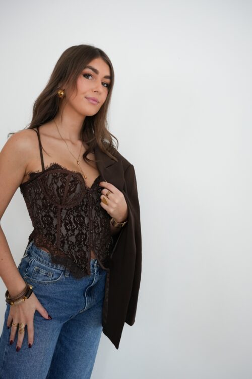 Lace Bustier Brown*