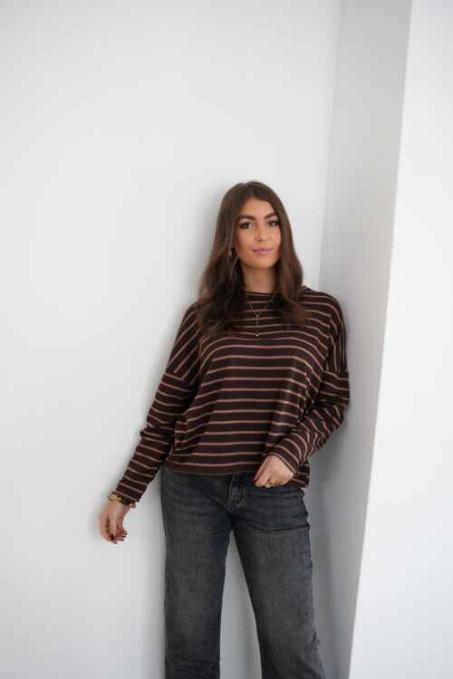 Alternative view of Niene Longsleeve Stripe Brown
