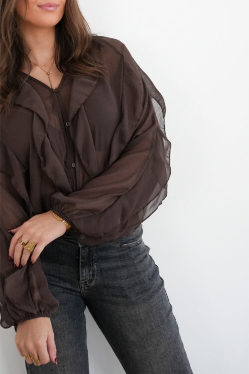 Alternative view of Elsie Blouse Brown .