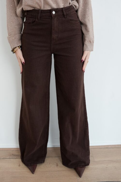 Amell Wide Leg Jeans Brown 9031
