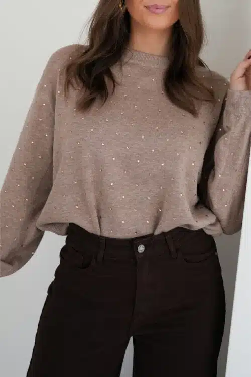 Layla Stones Sweater Taupe ^