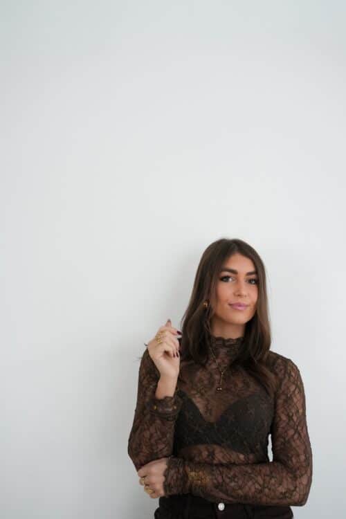 Alternative view of Bowi Mesh Top Brown ~