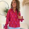 Lofty Manner Blouse Fem Feather Print