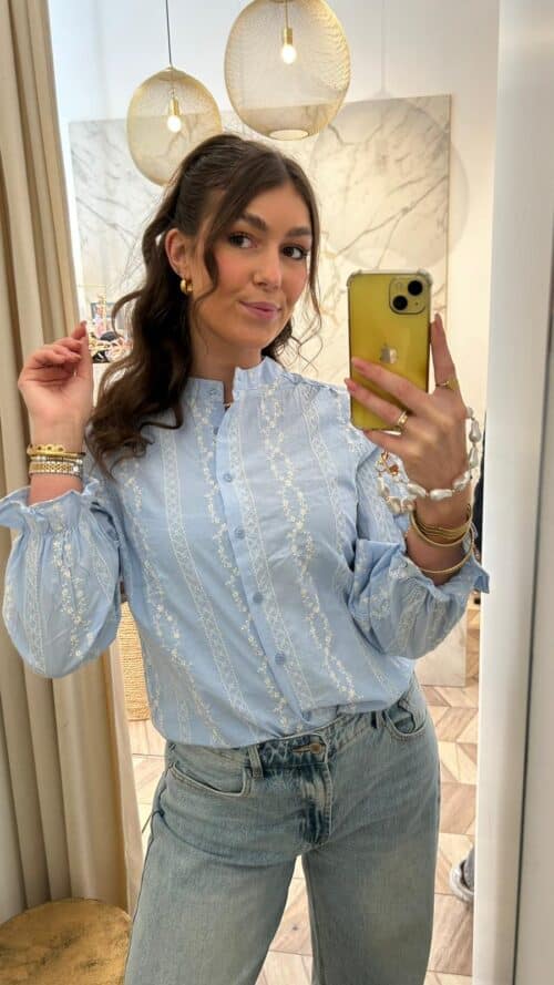 Megan Blouse Little Flowers Blue*