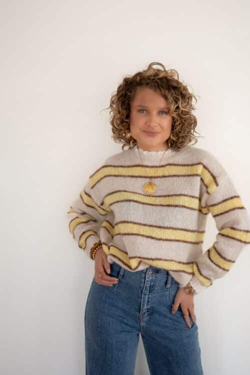 Emma Sweater Striped Yellow |