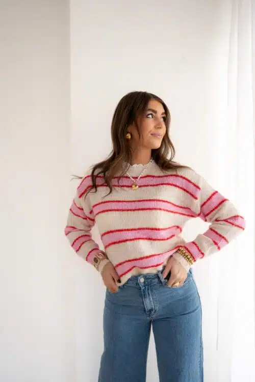 Alternative view of Emma Sweater Striped Pink ~