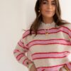 Emma Sweater Striped Pink ~
