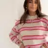 Emma Sweater Striped Pink ~