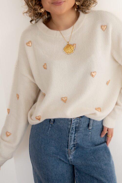 Alternative view of Aline Hearts Sweater Beige *