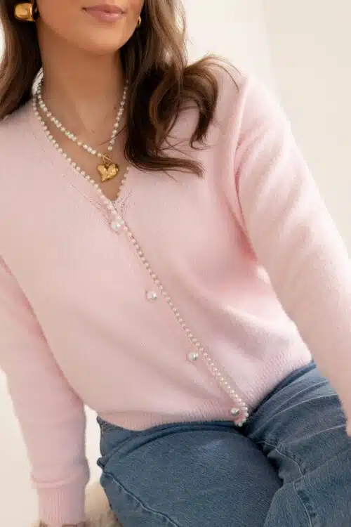 Alternative view of Sharon Pearl Cardigan Pink ~