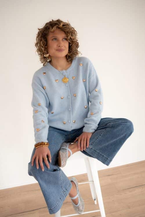 Alternative view of Sanne Hearts Cardigan Blue -