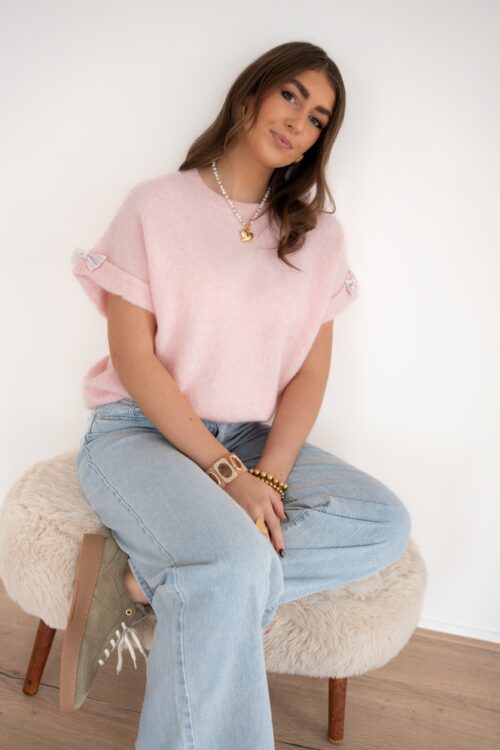 Lynn Bow Sweater Pink *