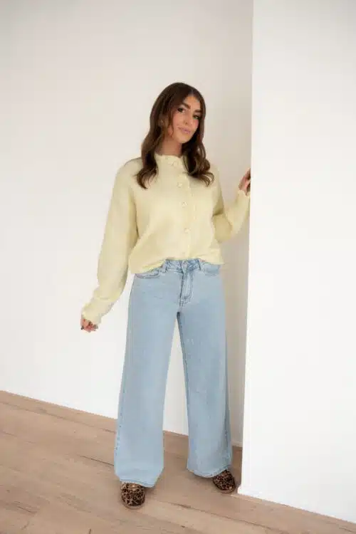 Alternative view of Marit Cardigan Heart Details Yellow .